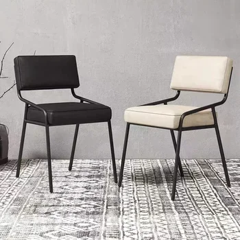 Обеденный стул, современный минималистичный домашний стул со спинкой, скандинавский рабочий стул, легкий роскошный ins wind leisure, железная сетка, красный стул