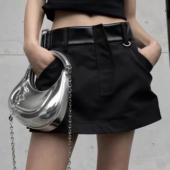 MBTI Серебряные глянцевые сумки для женщин, дизайнерская роскошь 2023, Новая трендовая сумка через плечо, цепочка, повседневные сумки через плечо из искусственной кожи, бродяги, сумки через плечо