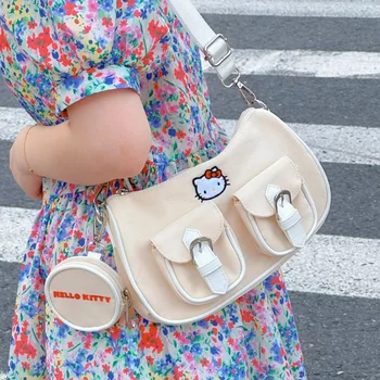 Sanrio Особый дизайн Hellokitty мини Квадрат HelloKitty Женская Новая Корейская милая сумка через плечо подмышкой Кошелек Сумочка