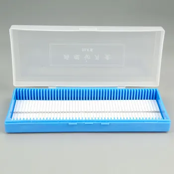 2ШТ Пластиковая коробка для стеклянных предметных стекол микроскопа 50шт Футляр для хранения биологических срезов Держатель для подготовленных предметных стекол микроскопа