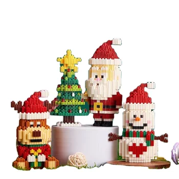Рождественский Санта-Клаус Модель 271-379 шт. Самоблокирующиеся Строительные Блоки DIY Собранный Набор Детских Пластиковых Строительных Блоков Игрушки