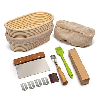Овальная корзина для брожения хлеба + Аксессуары для миксера для муки, используемые для кухонных инструментов