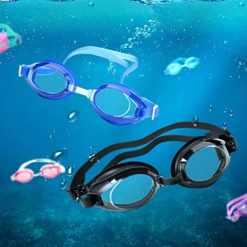 Силиконовые Удобные очки для плавания HD Для мужчин и женщин при близорукости, Затычка для ушей в бассейне, Противотуманные линзы из ПК, защита от ультрафиолета, Водонепроницаемые очки для плавания