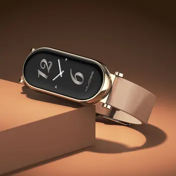 Для MI Band 8 7 6 5 4 3 Кожаные ремешки на запястье Ремешок для часов для Xiaomi Smart Band 8 Браслет Сменный Ремешок для часов Аксессуары