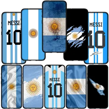 Футбольный чехол с флагом Аргентины 10 для телефона OPPO A17 A15 A16 A12 A53 A54 A55 A56 A57 A77 A76 A94 A92 A72 A52 A96 A74 Мягкий чехол