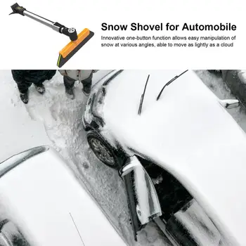 Автомобильная щетка для снега, защитная метла для снега, размораживание с помощью скребка для льда, ни один волос не поцарапает автомобильную краску, вращение на 360 градусов для легкового автомобиля, грузовика