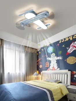Детская Комната Самолет Вентилятор Лампа 2023 Новый Дом Творческий Невидимый Потолочный Светильник Защита Глаз Мальчик Спальня Свет