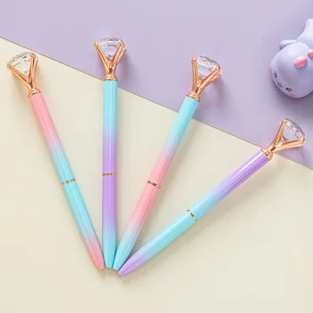 50шт Градиентная шариковая ручка с большим бриллиантом Металлические ручки с большим бриллиантом 4 цвета