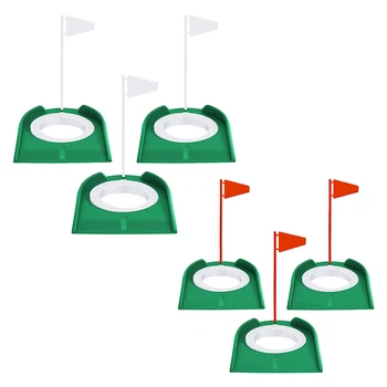 3 шт, чашка для игры в гольф, учебные пособия для гольфа, принадлежности для гольфа, Тренировочные клюшки для гольфа С пластиковым флажком, зеленый + белый