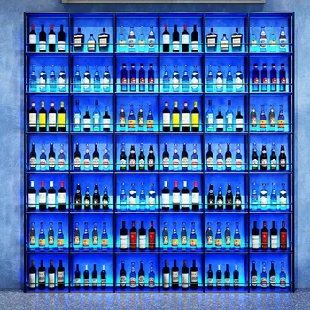 Уникальный подвесной барный шкаф, Металлический коктейльный, Настенные Перевернутые винные шкафы, буфет для бутылок, Барная мебель Cremalheira De Vinho
