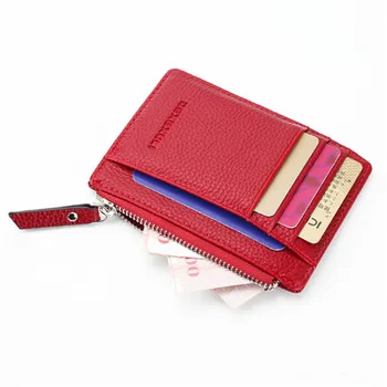 Мини-держатели для карт из искусственной кожи, женская сумка-кошелек на молнии, маленький мужской карман для бумажника, ультратонкий
