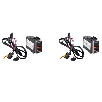 2X Автомобильный USB-порт Зарядное Устройство USB QC3.0 Разъем для Быстрой зарядки с Дисплеем Напряжения для Nissan Qashqai X-Trail