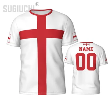Пользовательское имя, номер, Эмблема флага Англии, 3D Футболки для мужчин, Женские футболки, джерси, командная одежда, футбол, Подарочная футболка для футбольных фанатов