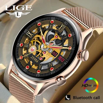 Мужские смарт-часы LIGE Bluetooth Call Amoled Экран Доступ к NFC AI Голосовой монитор сердечного ритма часы Фитнес-трекер Smartwatch