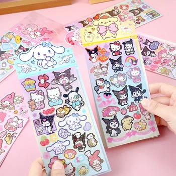 Sanrio 15шт Наклейка на липкую карточку Hello Kitty Pochacco Kulomi Ручная Учетная Запись Маленькая карточка Мобильный Телефон Наклейки для украшения багажа