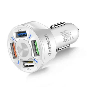 Быстрая Зарядка 6 Портов Автомобильного Зарядного Устройства Для Телефона, QC3.0/3.1 A Тип Smart Shunt Прикуриватель USB Зарядка