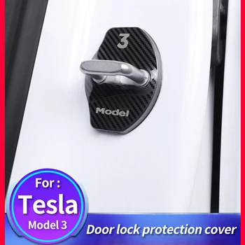 Металлический автомобильный дверной замок с пряжкой, защитный чехол для дверей Tesla Model3 Model Y, Антикоррозийные И Ржавые автомобильные аксессуары