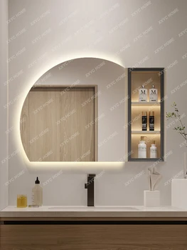 Боковой шкафчик для ванной комнаты, маленький боковой шкафчик, умный зеркальный датчик, шкаф для ванной комнаты с подсветкой