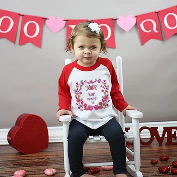 Креативная детская футболка для мальчиков и девочек, красный реглан для ползания, топы с длинными рукавами, одежда для малышей, подарки на День Святого Валентина