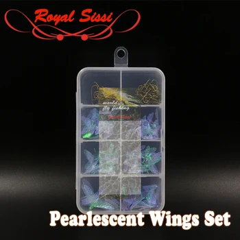 Royal Sissi 4styles ассорти перламутровых крыльев катушки набор для ловли нахлыстом насекомых-приманки материалы для завязывания мух реалистичные крылья для завязывания мух