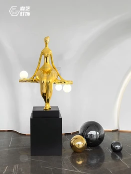 Скульптурное искусство гуманоидная лампа украшение гостиной виллы торшер офис продаж креативная абстрактная гуманоидная декоративная лампа