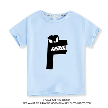 Новая футболка Alphabet Lore С мультяшным принтом, Повседневная Летняя детская футболка с короткими рукавами в стиле Аниме, Детская одежда, Футболка из серии Игр для мальчиков