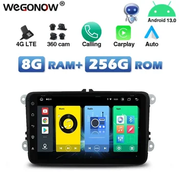 4G SIM 720P Carplay Auto Android 13,0 8G + 256G Автомобильный DVD-Плеер GPS Радио wifi Bluetooth для VW PASSAT Tiguan Jetta Leon Polo Golf