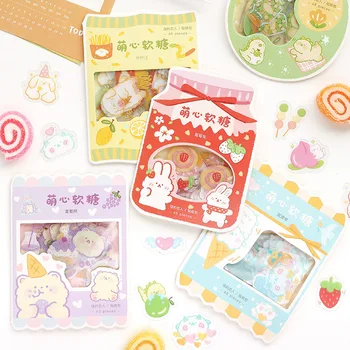 45 шт. / упак. Серия Cute Candy, милые наклейки Kawaii в коробках, планировщик, канцелярские принадлежности для скрапбукинга, японские наклейки для дневника