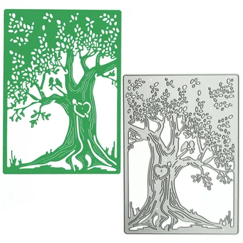 Для скрапбукинга Металлические штампы с рисунком дерева Трафарет для перфорации Поздравительных открыток ручной работы Фон для украшения бумажных поделок