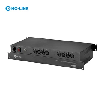 8-полосный конвертер аудио XLR в оптоволокно, транслирующий голосовое аудио по одному волокну SC/ ST/ FC/LC протяженностью 20 км