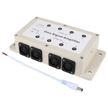 1 штука постоянного тока 12-24 В с 8-канальным выходом DMX Dmx512 светодиодный контроллер Усилитель сигнала кремово-белый пластик для домашнего оборудования