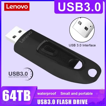 Флэш-накопители Lenovo 64 ТБ USB 3.0 High Speed Pendrive 2 ТБ 4 ТБ 16 ТБ Портативное Usb-устройство Водонепроницаемый Флеш-Накопитель 1 Тб Для Ноутбука /ПК