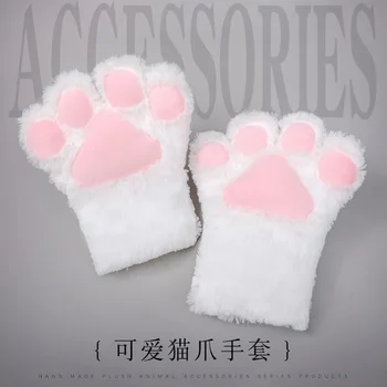 Японский милый плюшевый реквизит для косплея, перчатки с кошачьими лапками