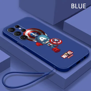Железный Человек Marvel Человек-Паук Чехол Для Телефона Samsung S22 S21 S20 FE S10 Note 20 10 Ultra Plus Lite Жидкая Левая Веревочная Крышка