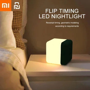 Xiaomi Youpin Flip Night Light, USB Перезаряжаемый хронометраж, светодиодная атмосферная настольная лампа, Прикроватная лампа для спальни, светильник для сна, домашний декор
