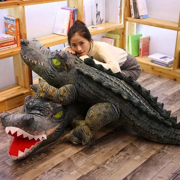 Настоящая Плюшевая Игрушка Крокодил Чучело Имитирующего Животного Мягкая Кукла 2 м Большая Игрушка для Детей Подарок на День Рождения для мальчика