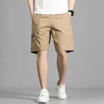 2023 Однотонные армейские шорты-карго, мужские повседневные хлопковые короткие брюки в стиле милитари, мужские свободные тактические шорты Homme T123