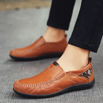 2023 Новая мужская модная обувь Lefu из натуральной кожи, Дышащая осенняя удобная повседневная обувь, уличная мужская спортивная обувь