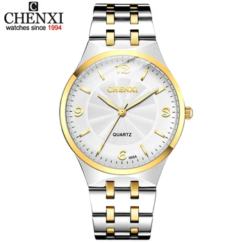 Оригинальный бренд CHENXI, мужские женские часы, повседневные мужские кварцевые часы из нержавеющей стали, деловые Водонепроницаемые мужские аналоговые наручные часы