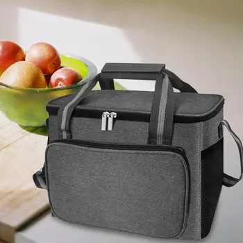 Изолированная сумка для ланча с плечевым ремнем и верхней ручкой, сумка для покупок, контейнер для еды, изолированный ланч-бокс для барбекю