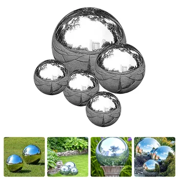 Шар для созерцания сада, Зеркальные шары, Светоотражающая сфера, Полый Бесшовный пруд из полированной нержавеющей стали, Открытый Металлический плавающий