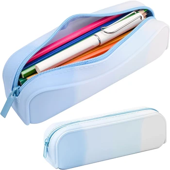 Пенал, красочный силиконовый водонепроницаемый чехол для карандашей, эстетичная легкая и портативная сумка для ручек, Стильные небольшие канцелярские принадлежности