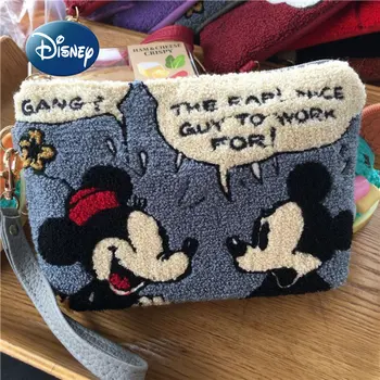 Новый Женский кошелек Disney Mickey's, Роскошный Бренд, Женская Ручная сумка С Вышивкой, Мультяшная Сумка Для Хранения Большой емкости, Косметичка