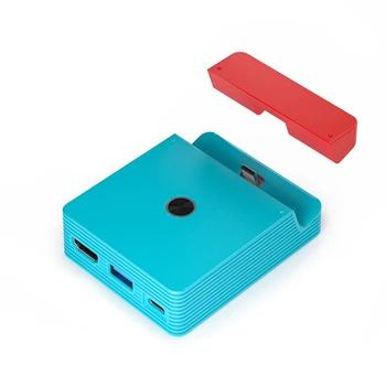 Портативная зарядная база с 3 портами для магнитной литейной док-станции Switch, совместимой с Oled-хостом Nintendo Ns, красного и синего цвета