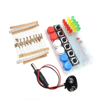 Стартовый набор смарт-электроники для arduino uno r3, мини-макетная плата, светодиодная кнопка-перемычка