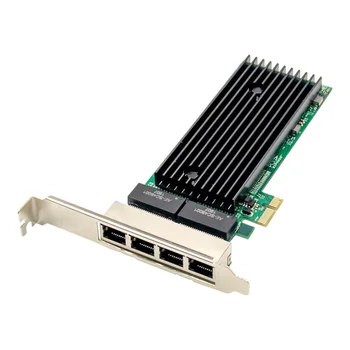 PCI-E 4-портовый Сервер RJ45 1X PCIe X1 Чип Intel 82576 10/100/1000 Мбит/с Lan Четырехпортовый Сервер Гигабитная сеть