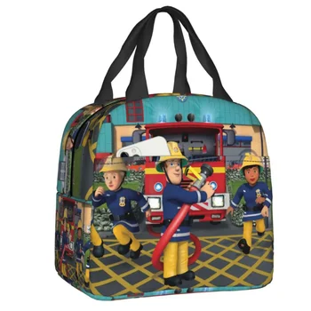 Пожарный Сэм Ланч-сумка Женская Мультяшный Пожарный Портативный Термоизолированный Ланч-бокс для детей, школьников, сумки для хранения продуктов питания
