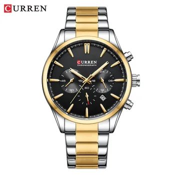 Curren 8446 Мужские часы с шестигранным стальным ремешком многофункциональные часы со стальным ремешком спортивные мужские часы
