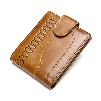 мужской кошелек из натуральной кожи, винтажный кошелек с крокодиловым узором для держателя карты, монет, денег, тонкий короткий 703