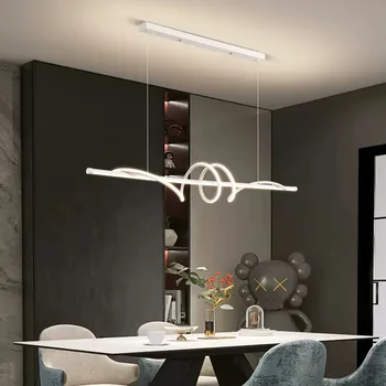 Новая минималистичная креативная люстра для бара и ресторана 2023 года с резьбой в скандинавском стиле для освещения длинного обеденного стола